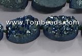 CDQ714 8 inches 13*18mm oval druzy quartz beads wholesale