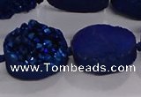 CDQ716 8 inches 13*18mm oval druzy quartz beads wholesale