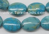 CDS04 16 inches 15*20mm oval dyed serpentine jasper beads wholesale