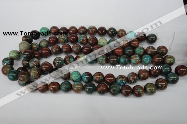 CDS189 15.5 inches 14mm round dyed serpentine jasper beads