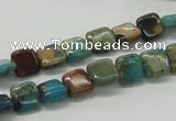 CDS19 16 inches 8*8mm square dyed serpentine jasper beads wholesale