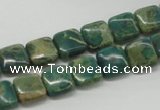 CDS20 16 inches 10*10mm square dyed serpentine jasper beads wholesale