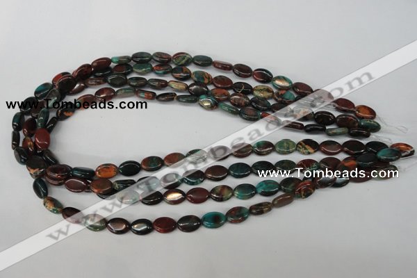 CDS205 15.5 inches 8*10mm oval dyed serpentine jasper beads