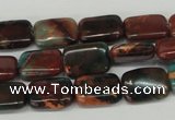 CDS214 15.5 inches 10*14mm rectangle dyed serpentine jasper beads