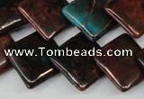 CDS220 15.5 inches 18*18mm diamond dyed serpentine jasper beads