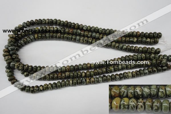 CDS225 15.5 inches 5*8mm rondelle dyed serpentine jasper beads