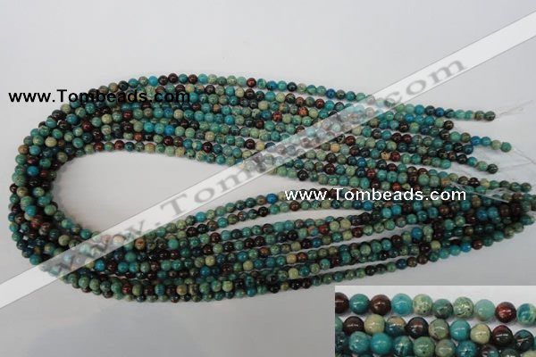 CDS25 15.5 inches 4mm round dyed serpentine jasper beads