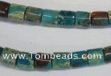 CDS254 15.5 inches 8*8mm tube dyed serpentine jasper beads