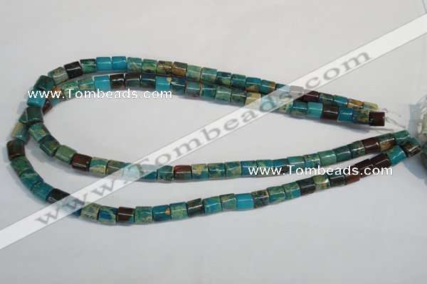 CDS254 15.5 inches 8*8mm tube dyed serpentine jasper beads