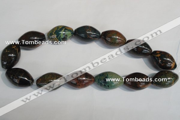 CDS256 15.5 inches 20*30mm rice dyed serpentine jasper beads