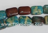 CDS264 15.5 inches 10*14mm rectangle dyed serpentine jasper beads