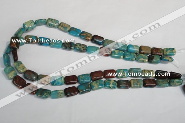 CDS264 15.5 inches 10*14mm rectangle dyed serpentine jasper beads