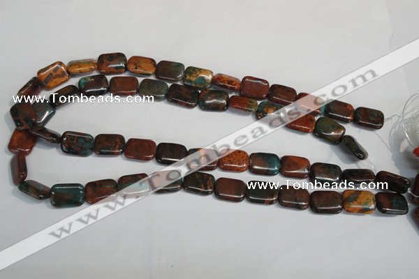 CDS265 15.5 inches 12*16mm rectangle dyed serpentine jasper beads