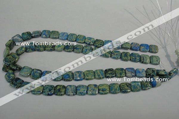 CDS270 15.5 inches 12*12mm square dyed serpentine jasper beads