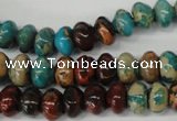 CDS30 15.5 inches 6*10mm rondelle dyed serpentine jasper beads