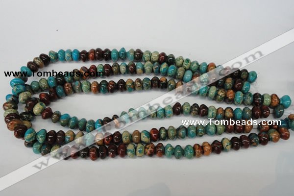 CDS30 15.5 inches 6*10mm rondelle dyed serpentine jasper beads