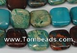 CDS39 15.5 inches 14*14mm square dyed serpentine jasper beads