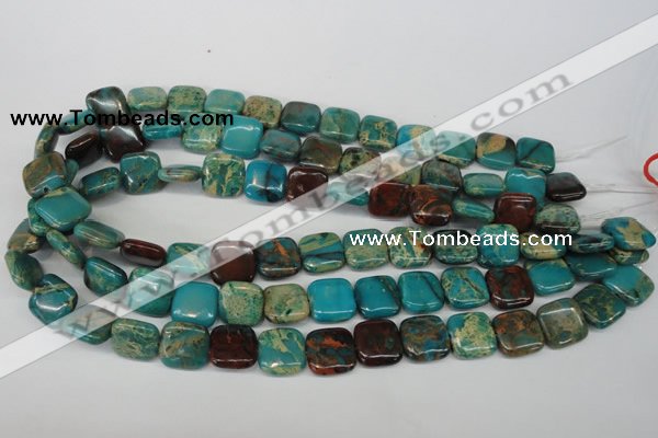 CDS39 15.5 inches 14*14mm square dyed serpentine jasper beads