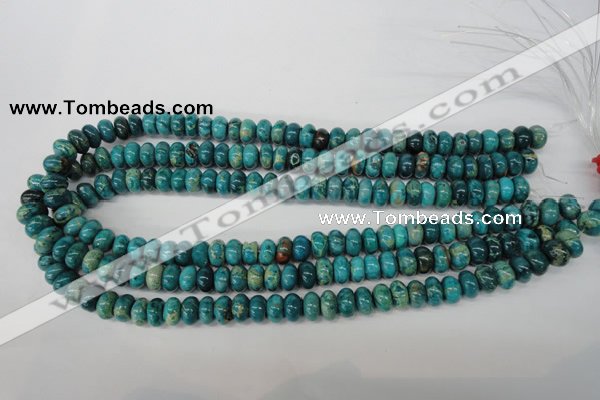 CDS45 15.5 inches 6*10mm rondelle dyed serpentine jasper beads