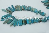 CDS500 Top drilled 8*20mm - 10*55mm sticks serpentine jasper beads