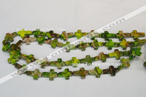 CDT131 15.5 inches 15*20mm cross dyed aqua terra jasper beads