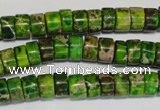 CDT138 15.5 inches 4*8mm heishi dyed aqua terra jasper beads