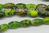 CDT145 15.5 inches 8*12mm rice dyed aqua terra jasper beads