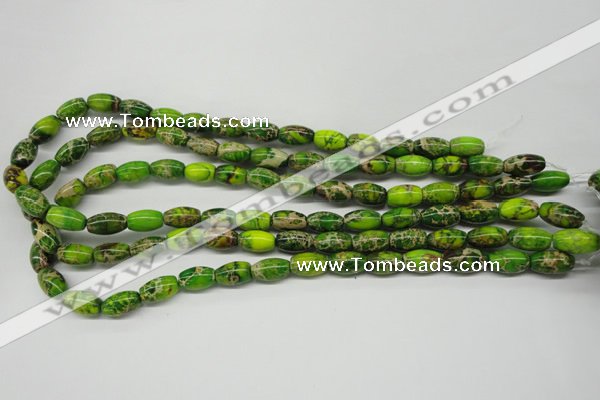 CDT145 15.5 inches 8*12mm rice dyed aqua terra jasper beads