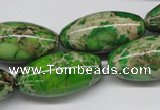 CDT148 15.5 inches 15*30mm rice dyed aqua terra jasper beads