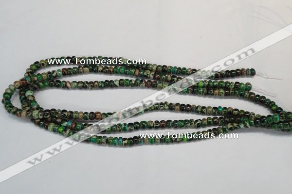 CDT159 15.5 inches 4*6mm rondelle dyed aqua terra jasper beads