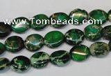 CDT179 15.5 inches 8*10mm oval dyed aqua terra jasper beads