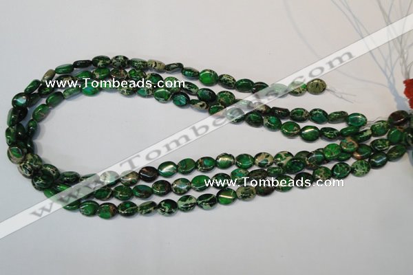 CDT179 15.5 inches 8*10mm oval dyed aqua terra jasper beads