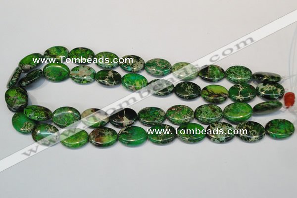 CDT183 15.5 inches 15*20mm oval dyed aqua terra jasper beads