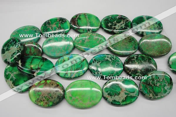 CDT188 15.5 inches 30*40mm oval dyed aqua terra jasper beads