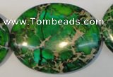 CDT189 15.5 inches 35*45mm oval dyed aqua terra jasper beads