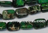 CDT199 15.5 inches 10*14mm rectangle dyed aqua terra jasper beads