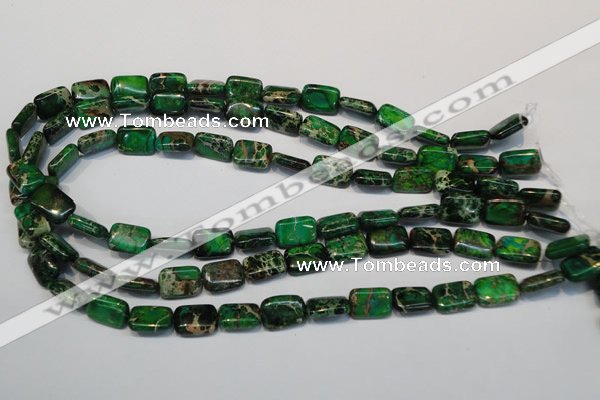 CDT199 15.5 inches 10*14mm rectangle dyed aqua terra jasper beads
