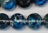 CDT222 15.5 inches 20mm round dyed aqua terra jasper beads