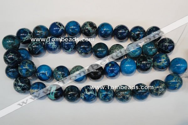 CDT222 15.5 inches 20mm round dyed aqua terra jasper beads