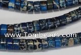 CDT225 15.5 inches 4*8mm heishi dyed aqua terra jasper beads