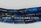 CDT226 15.5 inches 6*12mm tube dyed aqua terra jasper beads