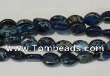 CDT233 15.5 inches 6*8mm oval dyed aqua terra jasper beads
