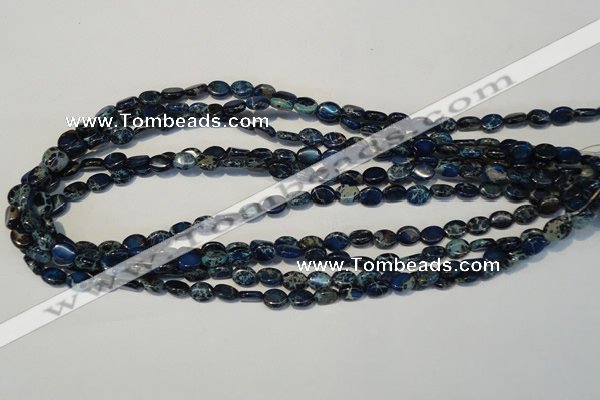 CDT233 15.5 inches 6*8mm oval dyed aqua terra jasper beads