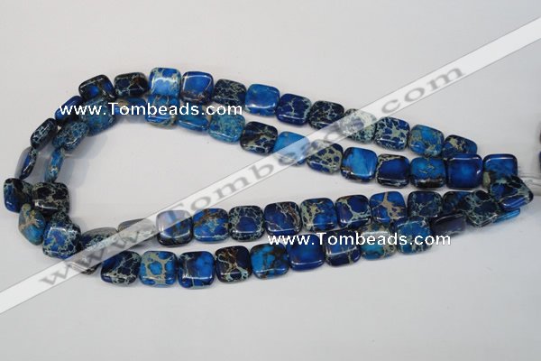 CDT238 15.5 inches 14*14mm square dyed aqua terra jasper beads