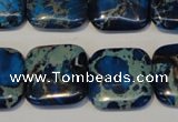 CDT241 15.5 inches 20*20mm square dyed aqua terra jasper beads