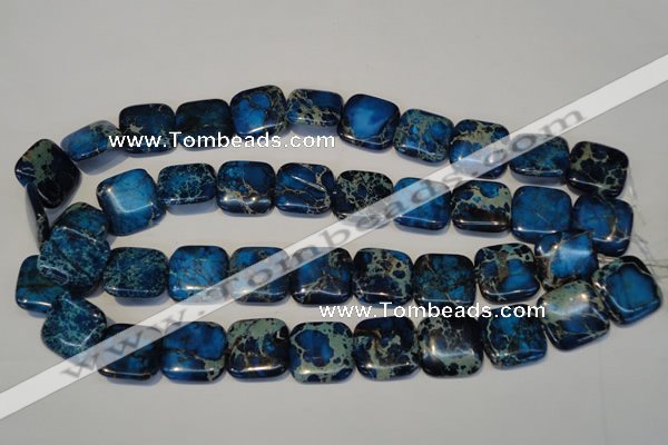 CDT241 15.5 inches 20*20mm square dyed aqua terra jasper beads