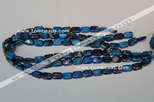 CDT244 15.5 inches 10*14mm rectangle dyed aqua terra jasper beads