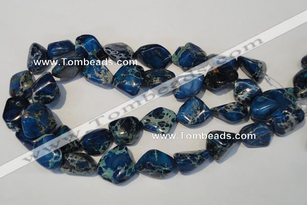 CDT262 15.5 inches 18*20mm nugget dyed aqua terra jasper beads