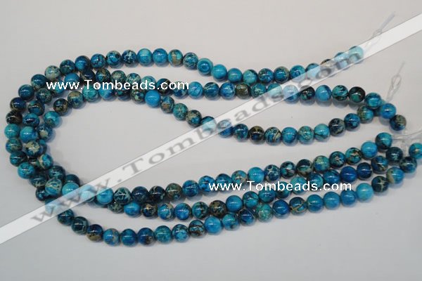 CDT266 15.5 inches 8mm round dyed aqua terra jasper beads