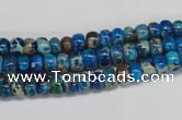 CDT274 15.5 inches 4*6mm rondelle dyed aqua terra jasper beads